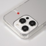 Coque iPhone 14 Pro Max - Effet miroir cam&eacute;ra en silicone avec coins renforc&eacute;s - Argent