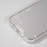 Coque iPhone 14 Pro Max - Effet miroir cam&eacute;ra en silicone avec coins renforc&eacute;s - Argent