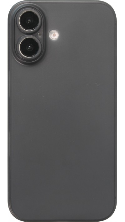 Coque iPhone 16 - Plastique ultra-fin texture mat semi-transparent - Noir