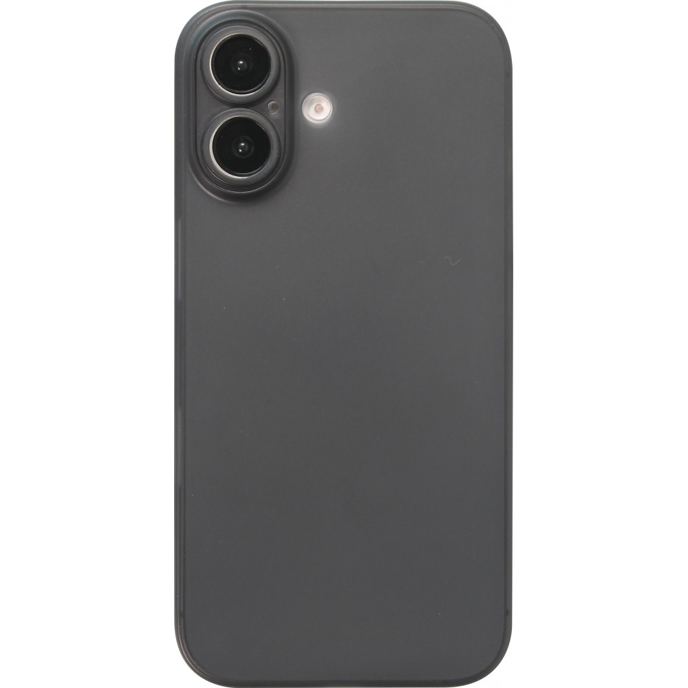 Coque iPhone 16 Plus - Plastique ultra-fin texture mat semi-transparent - Noir