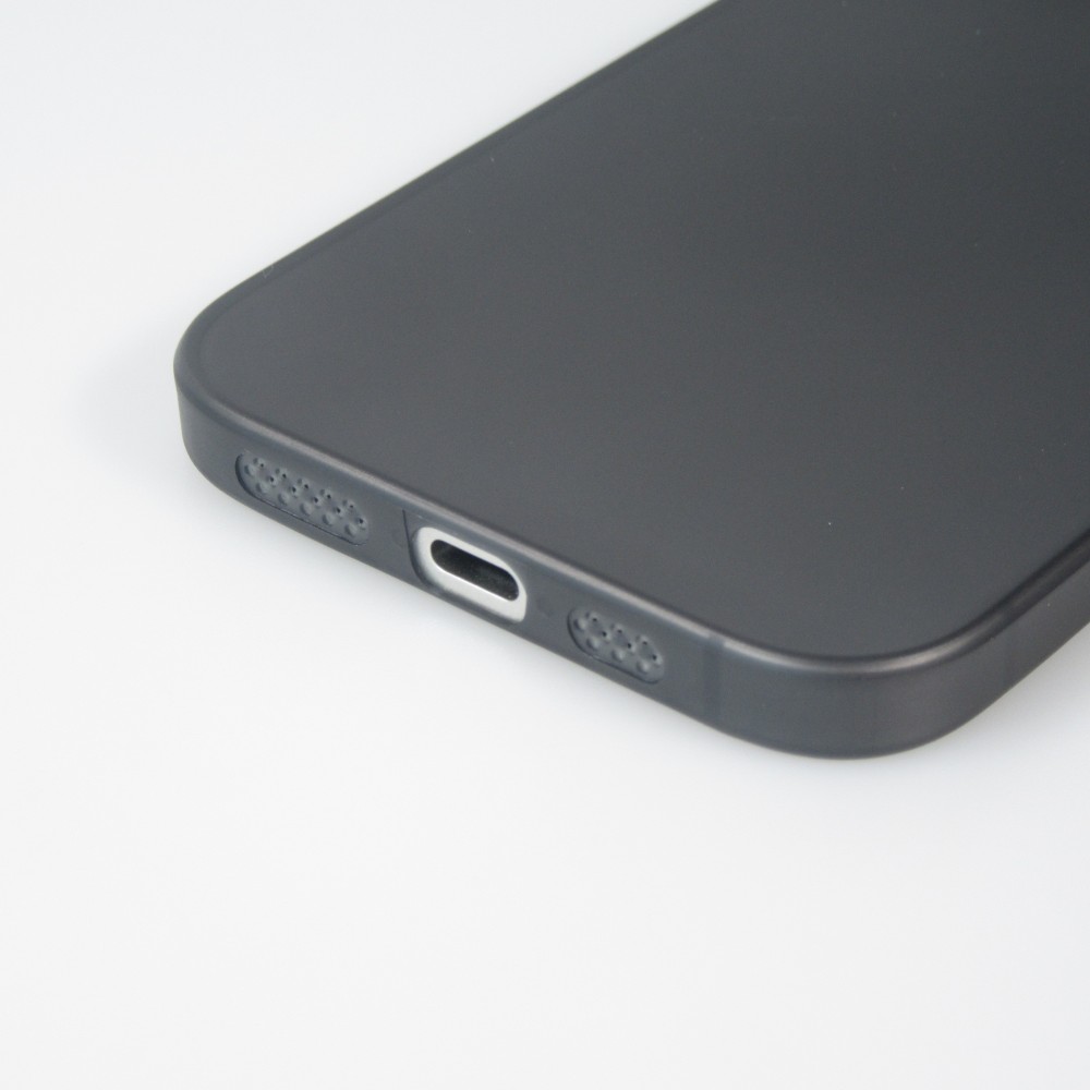 Coque iPhone 16 Plus - Plastique ultra-fin texture mat semi-transparent - Noir