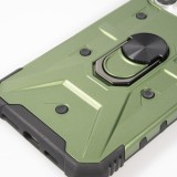 Coque iPhone 16 Pro - Armor avec protection des coins en silicone et anneau de soutien - Vert