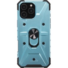 iPhone 16 Pro Max Case H&uuml;lle - Armor Silikon-Ecken-Schutz mit St&uuml;tzring - Hellblau