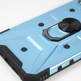 iPhone 16 Pro Max Case H&uuml;lle - Armor Silikon-Ecken-Schutz mit St&uuml;tzring - Hellblau