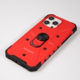 Coque iPhone 16 Pro Max - Armor avec protection des coins en silicone et anneau de soutien - Rouge