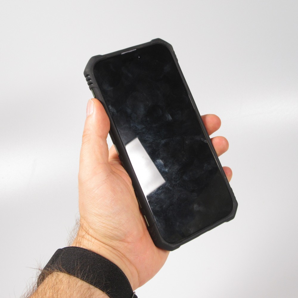 Coque iPhone 16 Pro Max - Armor avec protection des coins en silicone et anneau de soutien - Vert