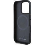 Coque iPhone 16 Pro Max - BMW M Ligne tricolore design perforé compatible MagSafe protection premium - Noir