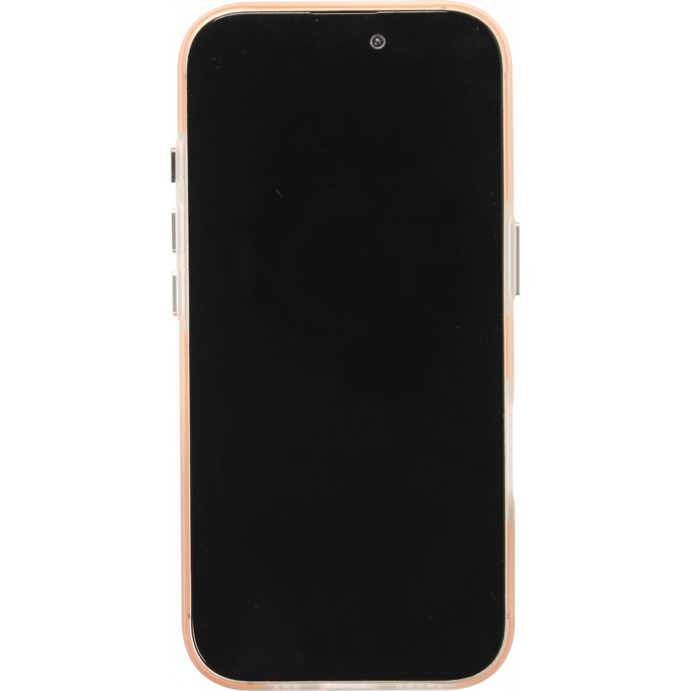 Coque iPhone 16 Pro Max - Funny Sketch avec bords oranges et MagSafe - Transparent