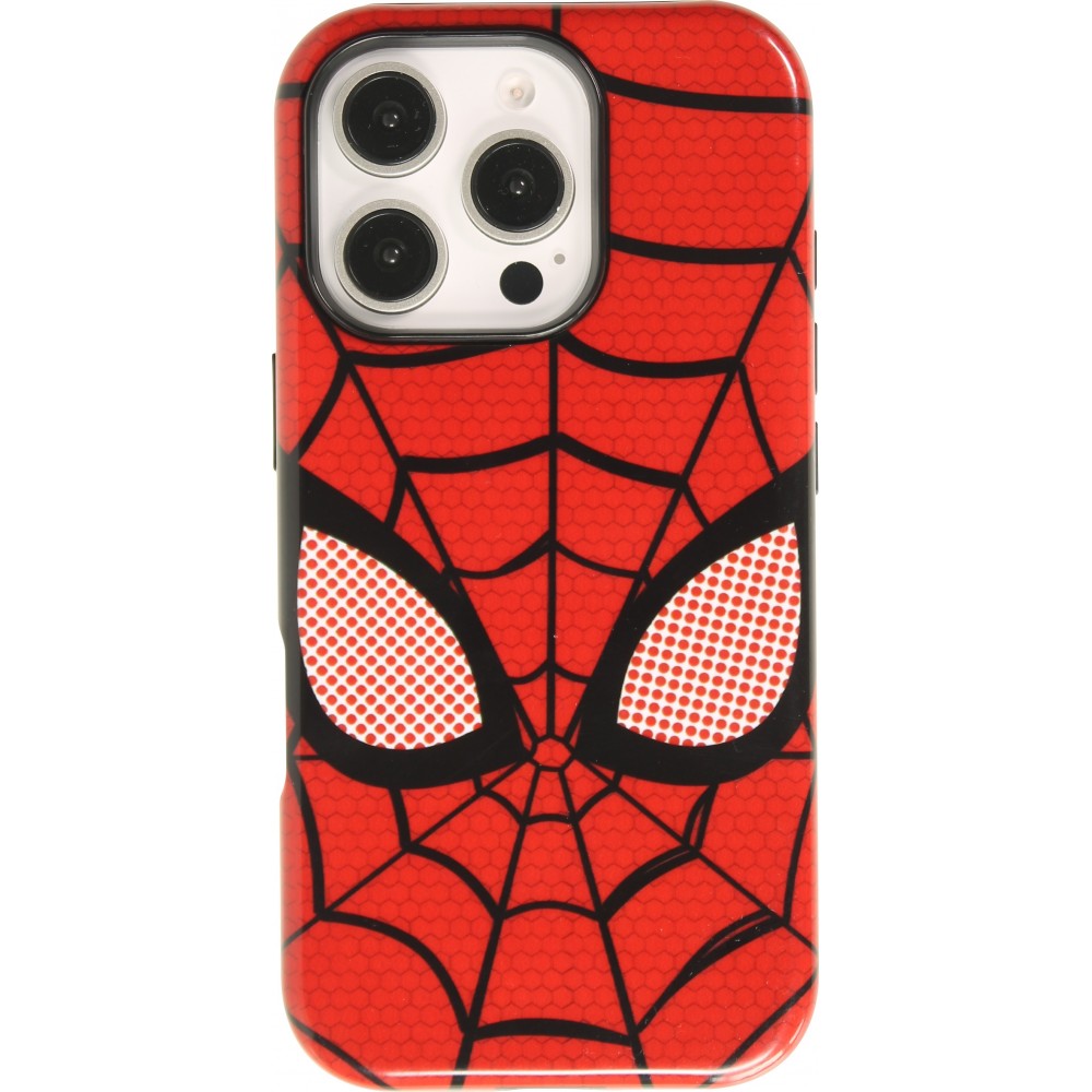 Coque iPhone 16 Pro Max - Spiderman design avec protection intérieure et résistante - Rouge