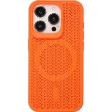 Coque iPhone 15 Pro Max - Ultra-légère et aérée avec look grille compatible MagSafe - Orange