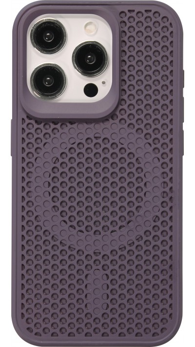 Coque iPhone 15 Pro Max - Ultra-légère et aérée avec look grille compatible MagSafe - Violet