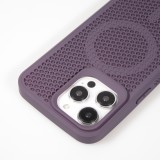 Coque iPhone 15 Pro Max - Ultra-légère et aérée avec look grille compatible MagSafe - Violet