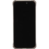 Coque iPhone 16 Pro - Motifs organiques Argent&eacute;es et support cam&eacute;ra int&eacute;gr&eacute; - Argent