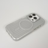 Coque iPhone 16 Pro - Puloka MagSafe &eacute;l&eacute;gante minimaliste et douce en silicone souple - Argent