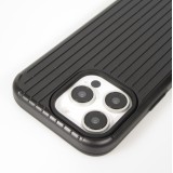 iPhone 16 Pro Case H&uuml;lle - Harte Kunststoff-H&uuml;lle mit Silikonverst&auml;rkungen stossfeste strukturierte Design-Schutzh&uuml;lle - Schwarz