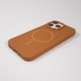 Coque iPhone 16 Pro - Silicone MagSafe Souple Halo Light - Brun