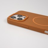 Coque iPhone 16 Pro - Silicone MagSafe Souple Halo Light - Brun