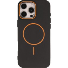 Coque iPhone 16 Pro - Silicone MagSafe Souple Halo Light - Noir