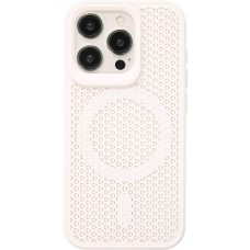iPhone 15 Pro Case Hülle - Ultra-leicht und luftig mit MagSafe-kompatiblem Gitterdesign - Weiss