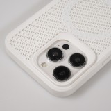 iPhone 15 Pro Case Hülle - Ultra-leicht und luftig mit MagSafe-kompatiblem Gitterdesign - Weiss
