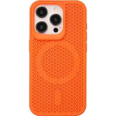 iPhone 15 Pro Case Hülle - Ultra-leicht und luftig mit MagSafe-kompatiblem Gitterdesign - Orange