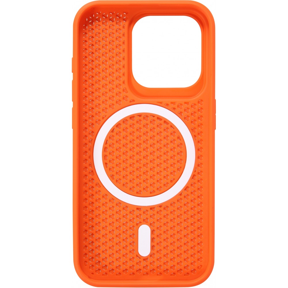 iPhone 15 Pro Case Hülle - Ultra-leicht und luftig mit MagSafe-kompatiblem Gitterdesign - Orange