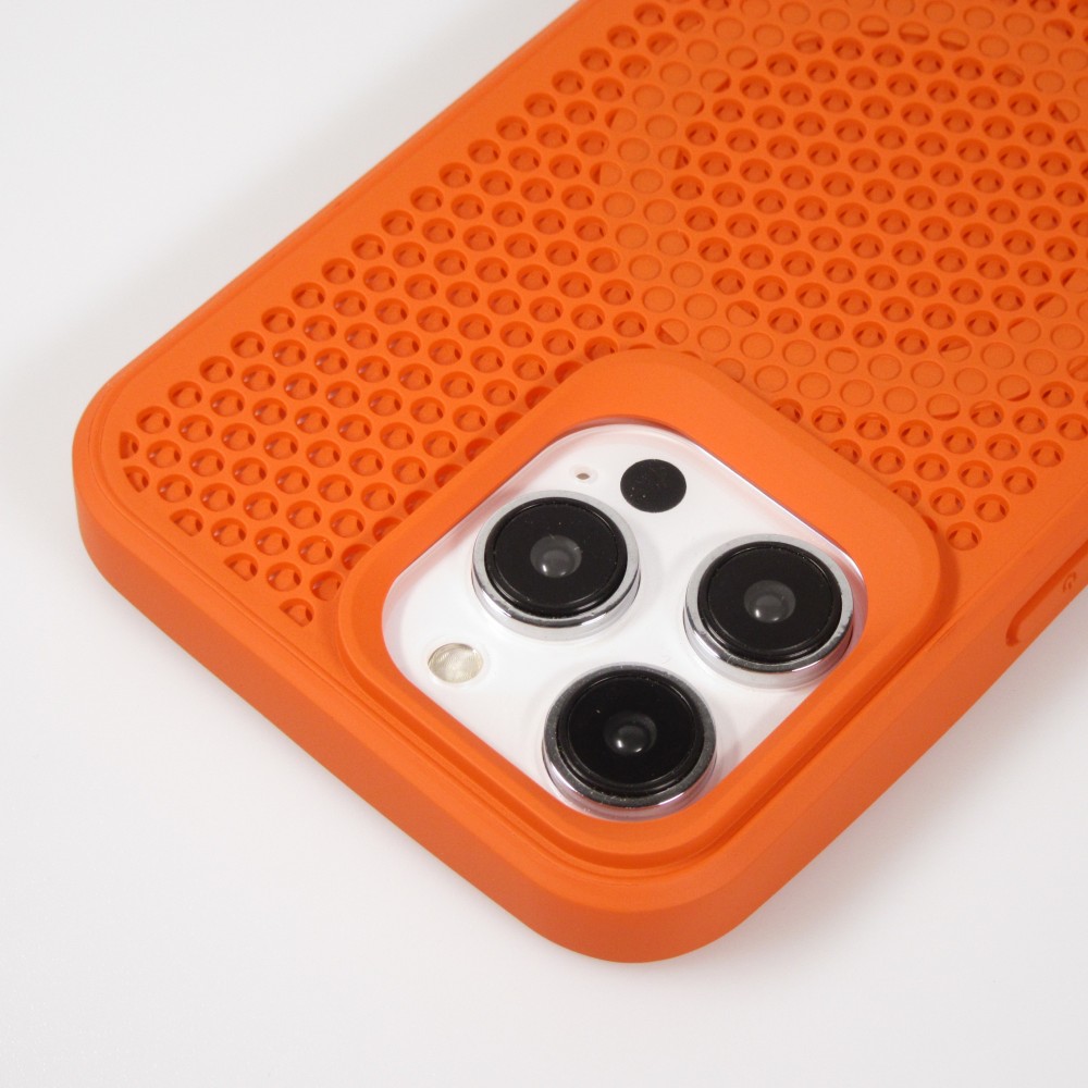 iPhone 15 Pro Case Hülle - Ultra-leicht und luftig mit MagSafe-kompatiblem Gitterdesign - Orange
