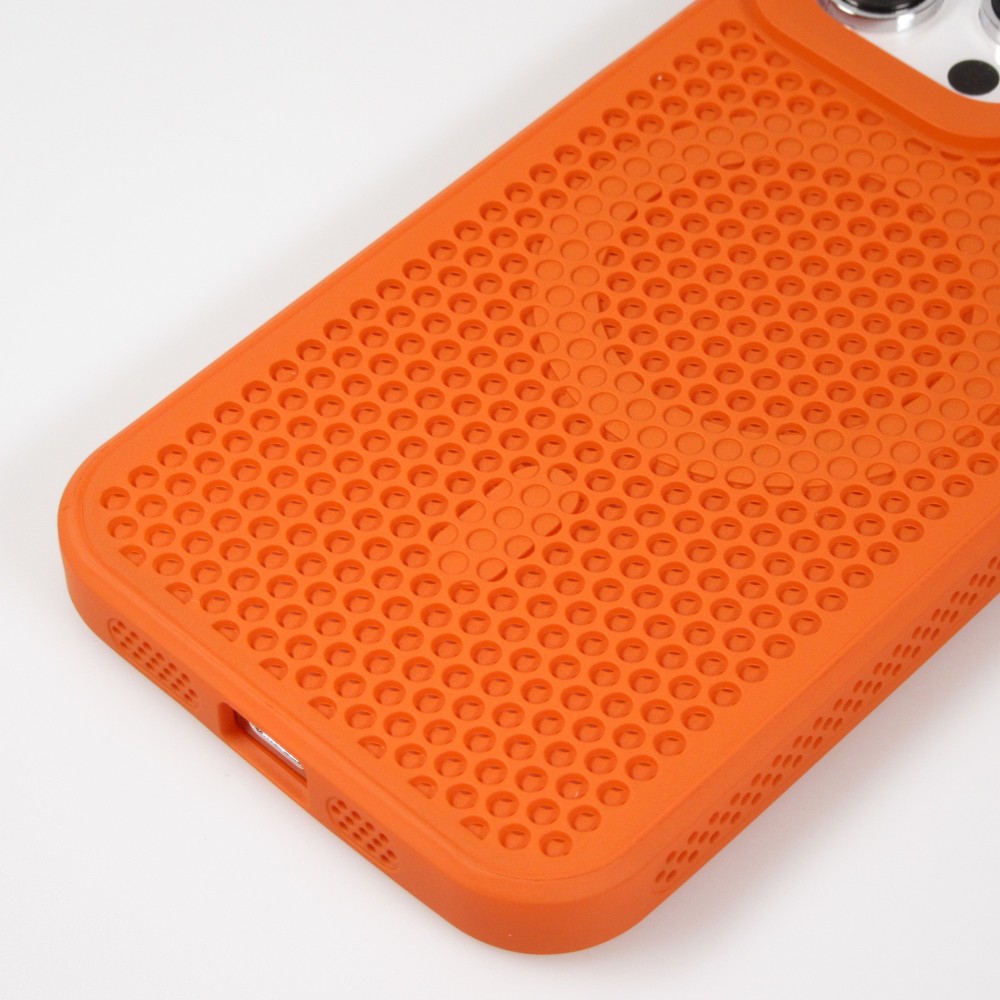 iPhone 15 Pro Case Hülle - Ultra-leicht und luftig mit MagSafe-kompatiblem Gitterdesign - Orange