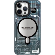 iPhone 16 Pro Case Hülle - Youngkit Silikon MagSafe-kompatibles Design Schaltkreis Stil Elektronikchip - Blau