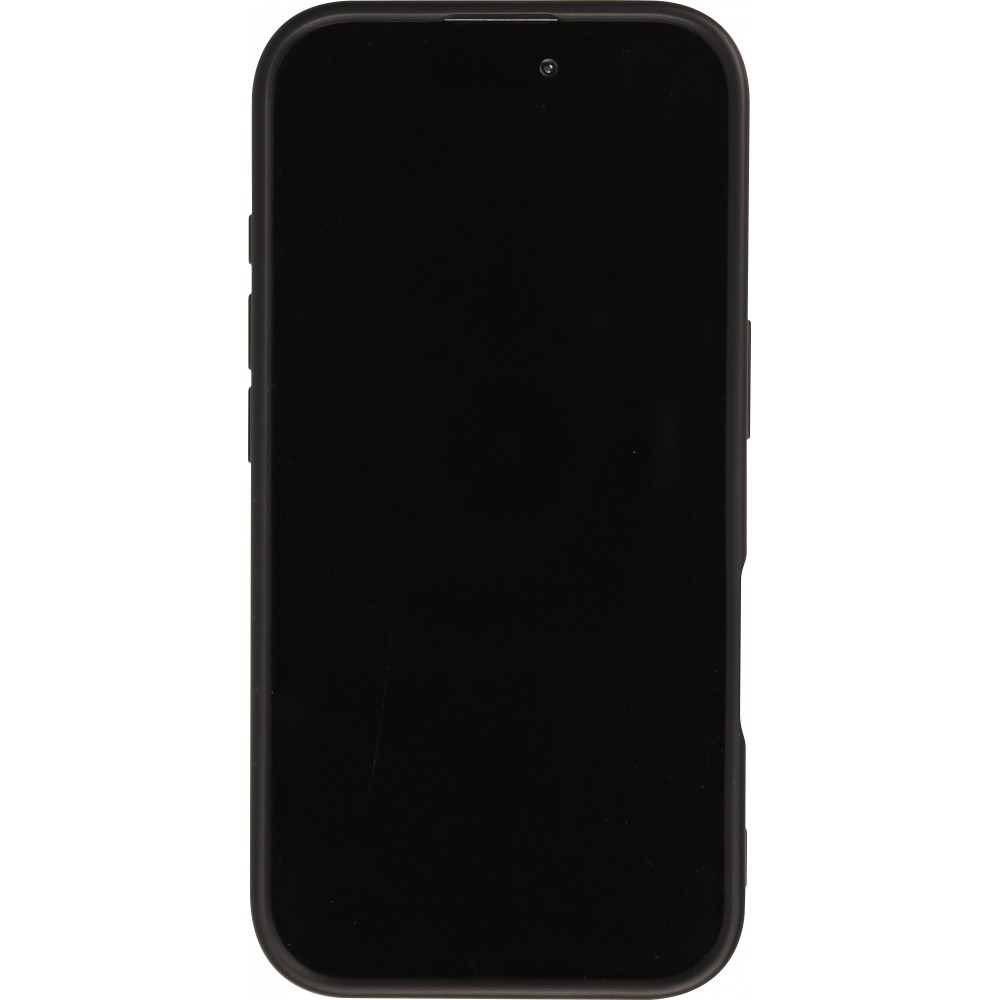 Coque iPhone 16 - Transparente minimaliste avec anneau rotatif et bords renforcés  - Noir