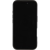 Coque iPhone 16 - Transparente minimaliste avec anneau rotatif et bords renforcés  - Noir