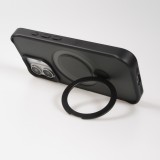 Coque iPhone 16 - Transparente minimaliste avec anneau rotatif et bords renforcés  - Noir