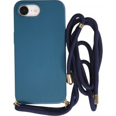 iPhone 16e Case Hülle - Bio Eco-Friendly Vegan mit Handykette Necklace blau
