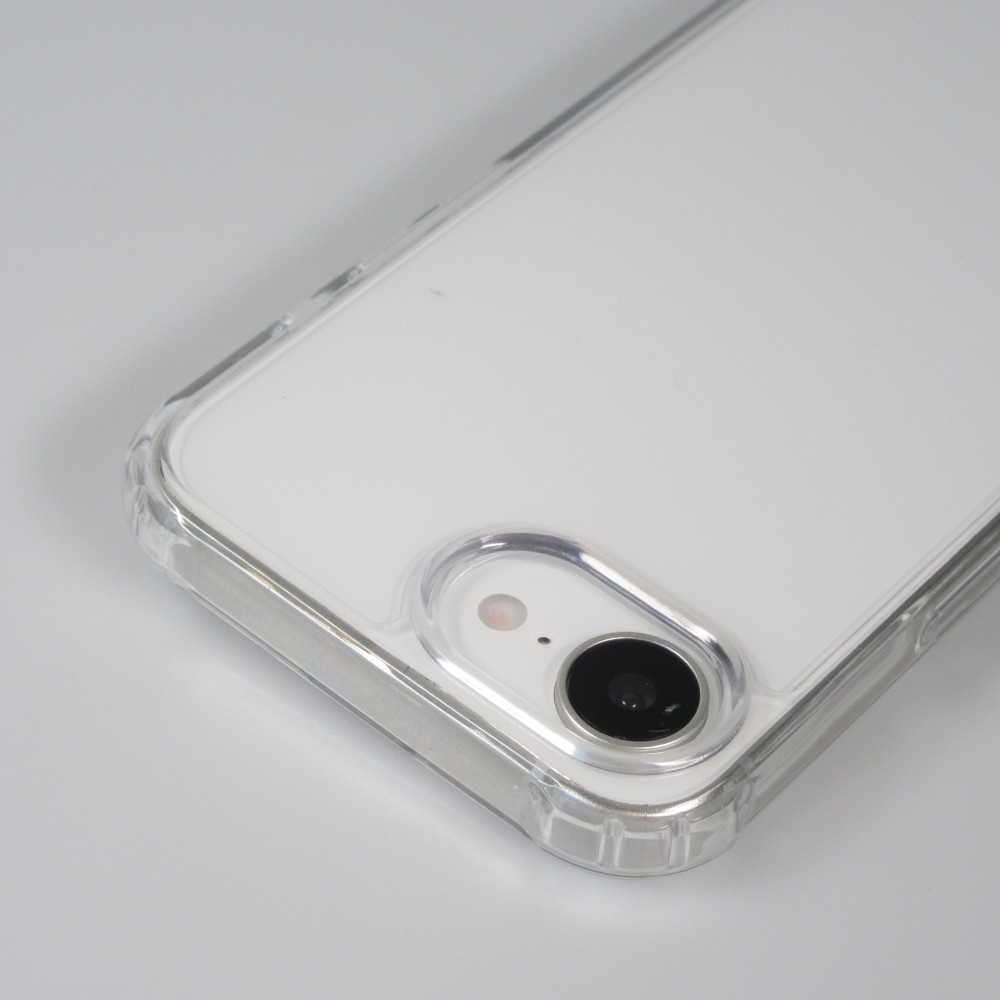 Coque iPhone 16e - Bumper Glass Hybrid TPU silicone anti-choc - Transparent