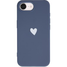 Hülle iPhone 16e - Gummi Herz blau