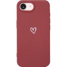 Hülle iPhone 16e - Gummi Herz - Rot