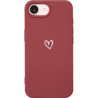 Hülle iPhone 17e / 16e - Gummi Herz - Rot