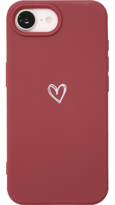 Coque iPhone 16e - Gel coeur - Rouge