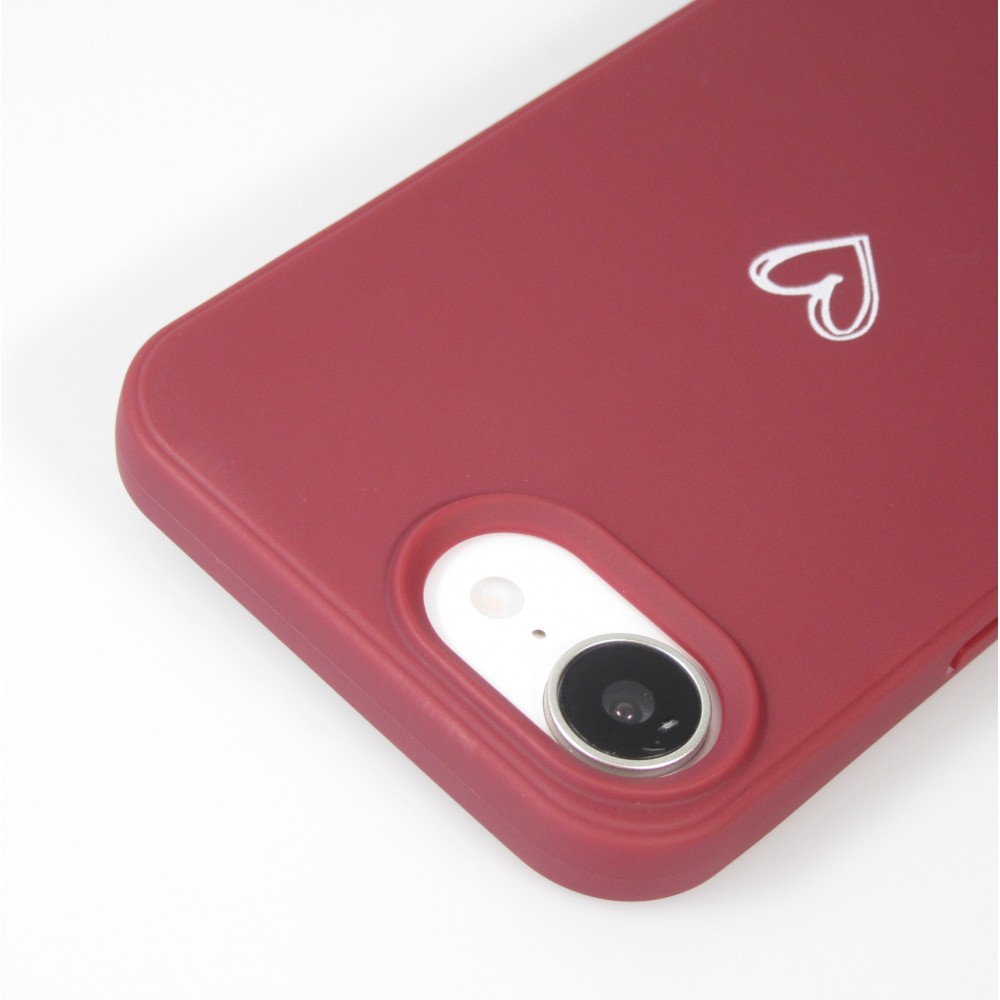 Hülle iPhone 16e - Gummi Herz - Rot