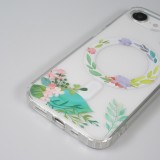 iPhone 16e Case Hülle - Gummi Silikon steif mit MagSafe Frühlings Blumen - Transparent
