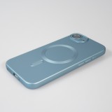 iPhone 16e Case Hülle - Gummi weich mit Kameraschutzglas MagSafe - Blau