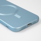 iPhone 16e Case Hülle - Gummi weich mit Kameraschutzglas MagSafe - Blau
