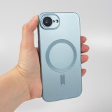 iPhone 16e Case Hülle - Gummi weich mit Kameraschutzglas MagSafe - Blau