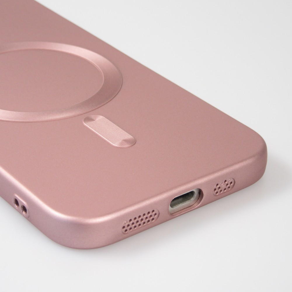 Coque iPhone 16e - Gel souple avec vitre de protection caméra MagSafe - Rose