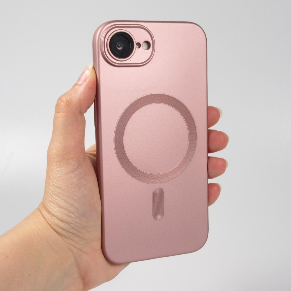 Coque iPhone 16e - Gel souple avec vitre de protection caméra MagSafe - Rose