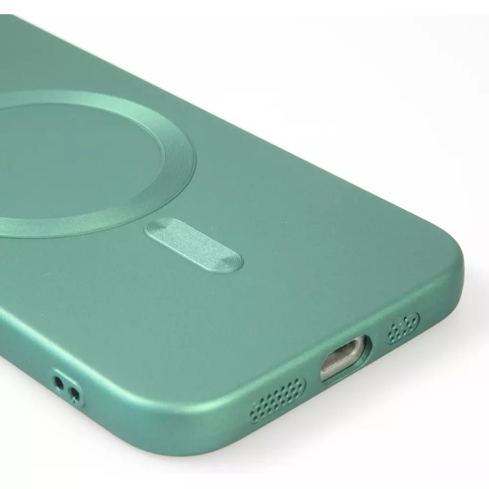 Coque iPhone 16e - Gel souple avec vitre de protection cam&eacute;ra MagSafe - Vert