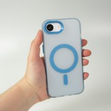 Coque iPhone 16e - Jelly Color semi-transparent avec MagSafe - Bleu