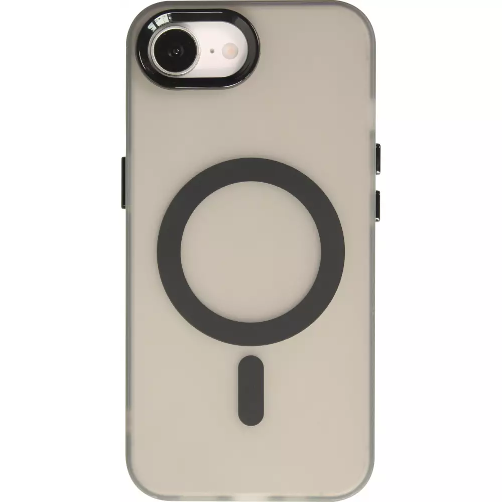 iPhone 16e Case Hülle - Jelly Color Semi-transparent mit MagSafe - Orange - Schwarz