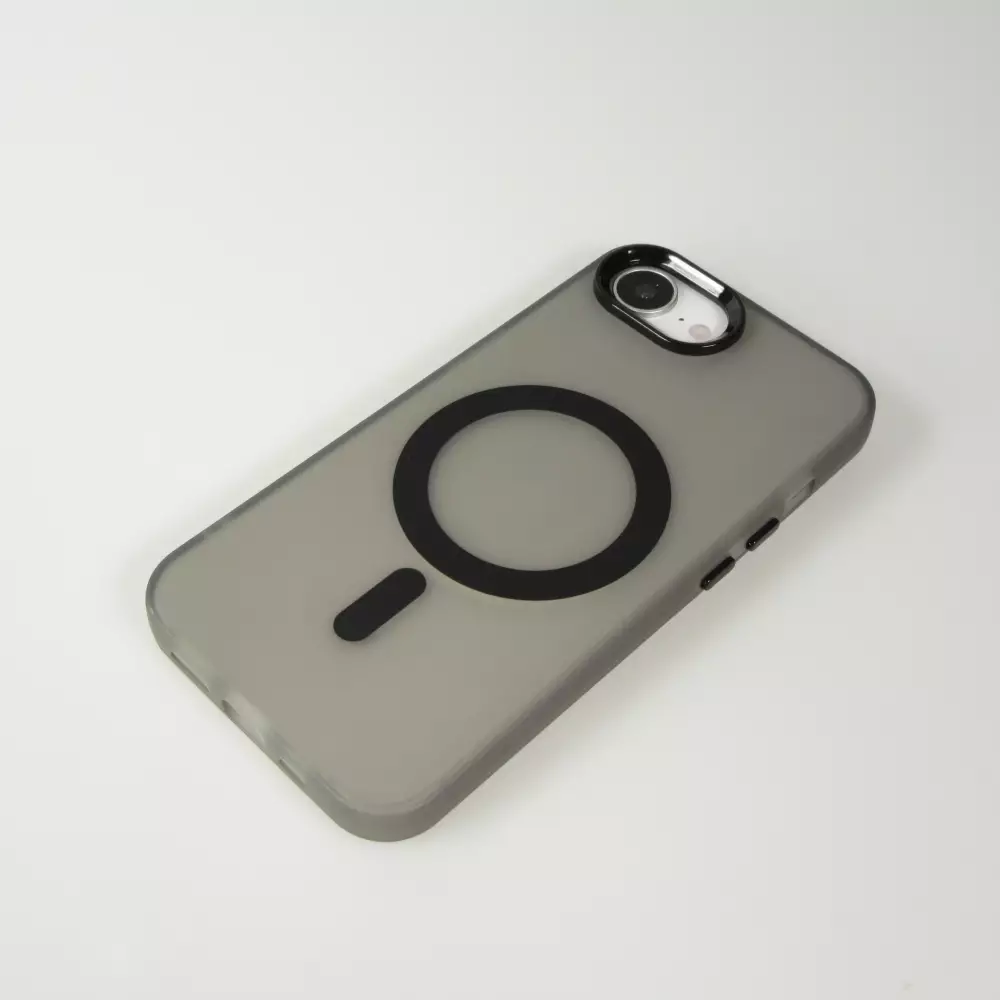 iPhone 16e Case Hülle - Jelly Color Semi-transparent mit MagSafe - Orange - Schwarz