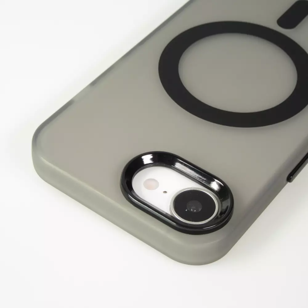 iPhone 16e Case Hülle - Jelly Color Semi-transparent mit MagSafe - Orange - Schwarz